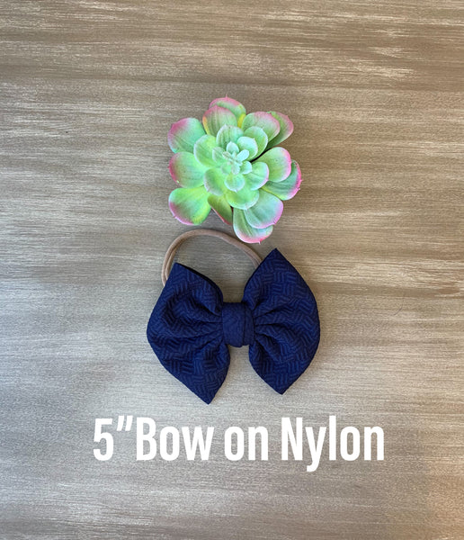 Navy Blue 5" Bow on Nylon