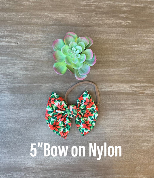 Poinsettias Christmas Bow