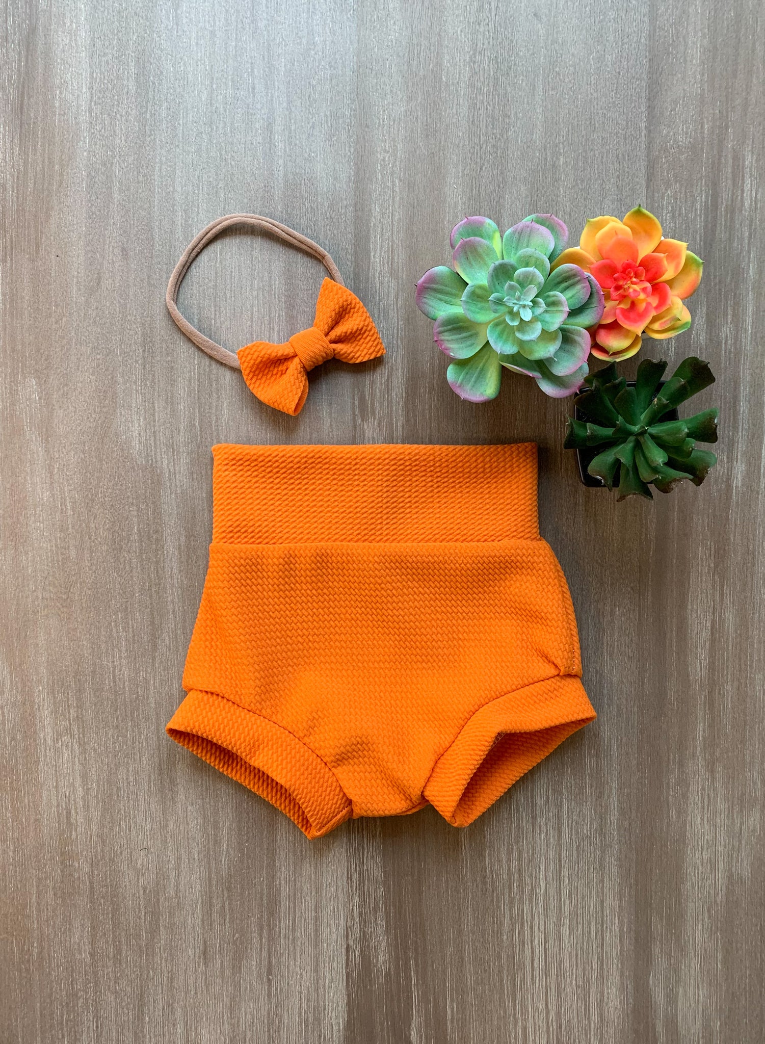 Fall Bummies In Orange With Matching 3" Piggy Bow on Nylon