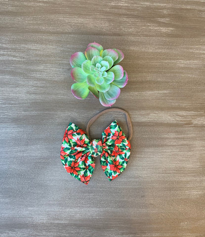 Poinsettias Christmas Bow