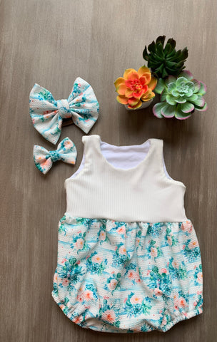 Succulents Bubble Romper