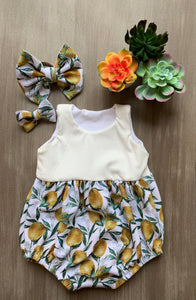 Vintage Lemons Bubble Romper