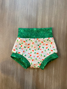 Christmas Lights Bummies - Green Waistband